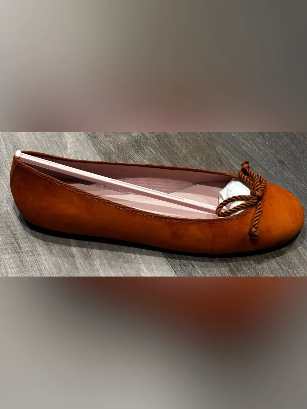 NIB Pretty Ballerinas Rosario Suede Ballerina Flats Orange/burnt Oxide Size 12